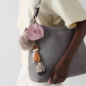 KATE SPADE 3D FLORA FLOWER COIN PURSE KEYCHAIN BAG CHARM ORIGINAL PKG